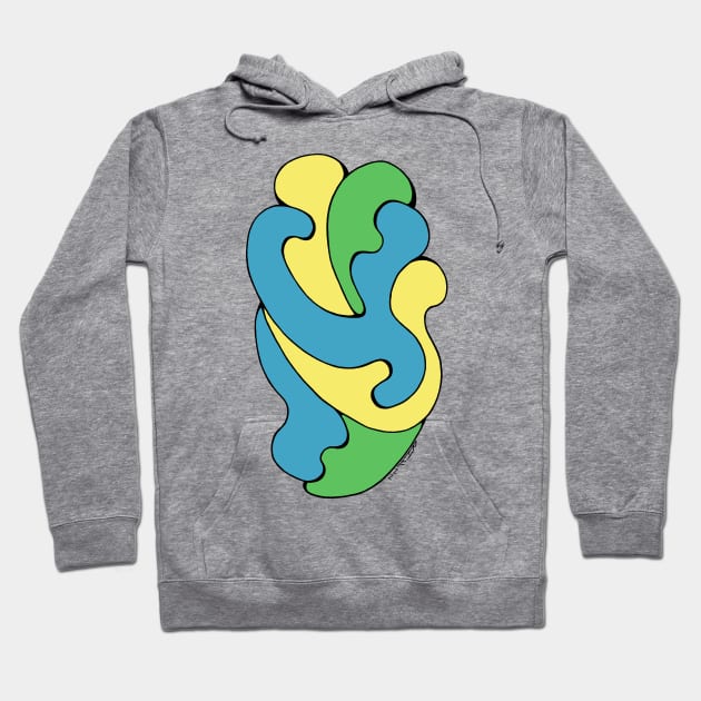 Embracing Curves (Yellow, Blue, Green) Hoodie by AzureLionProductions